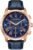 Bulova Men’s Wilton 21-Jewel Watch, 60hr Power Reserve, Luminous Hands, Roman Numerals, Domed Sapphire Crystal, 43mm, Blue/Rose Gold