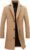 Springrain Men’s Wool Blend Pea Coat Notched Collar Single Breasted Overcoat Warm Winter Trench Coat